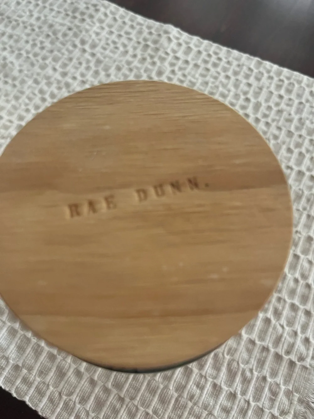 Glass Cotton Balls Jar with Wood Lid